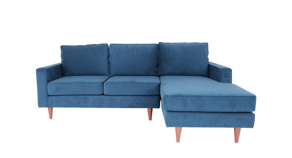 Polyester Blend L Shaped Two Piece Corner Sectional - Navy Blue