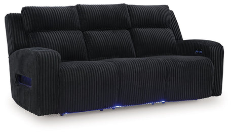 Forest Lake - Power Reclining Sofa With Adj Headrest Black by Signature Design by Ashley® | Bel Furniture