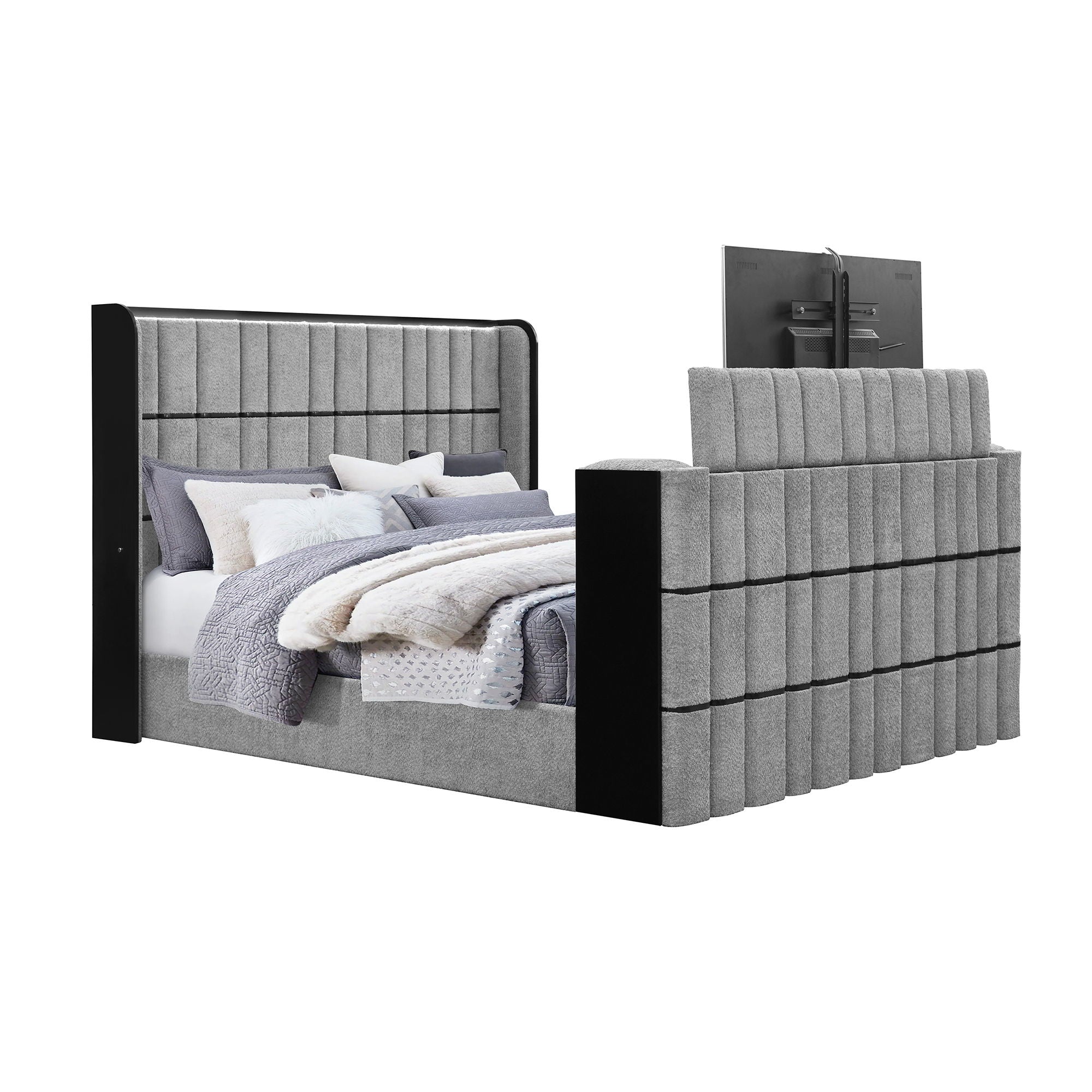 Isaiah - Bed With TV Lift-LED Speakers And Fireplace | BEL Furniture