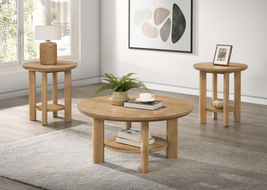 Ottowa - Round Wood Coffee Table Set