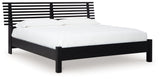 Danziar - King Slat Panel Bed With Low Footboard - Black