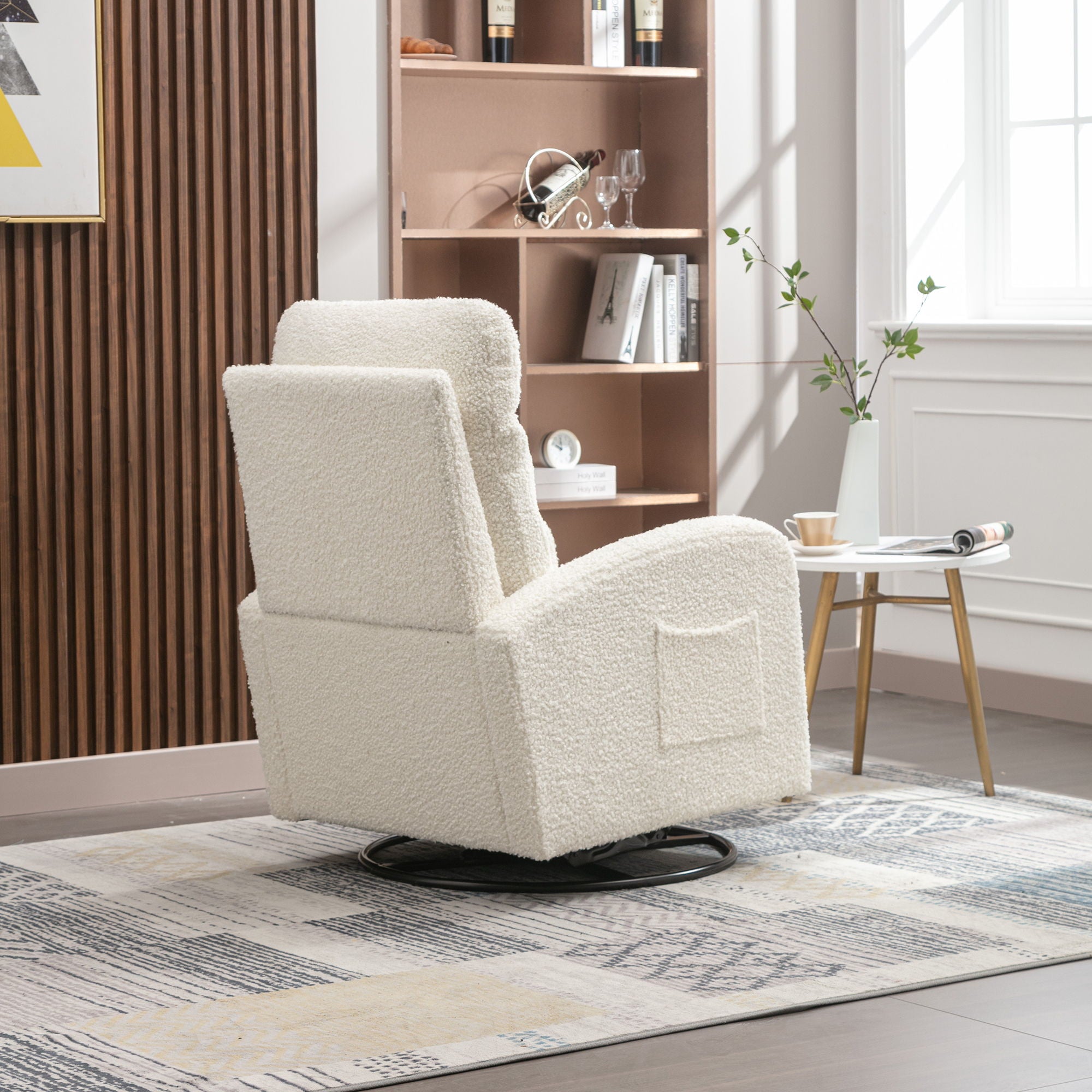 Jiada - Upholstered Swivel Glider Rocking Chair For Nursery Modern Style One Left Bag