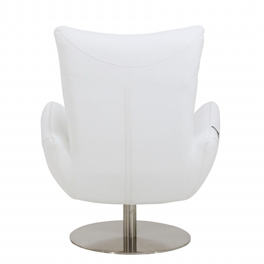 Contemporary Leather Lounge Chair - White