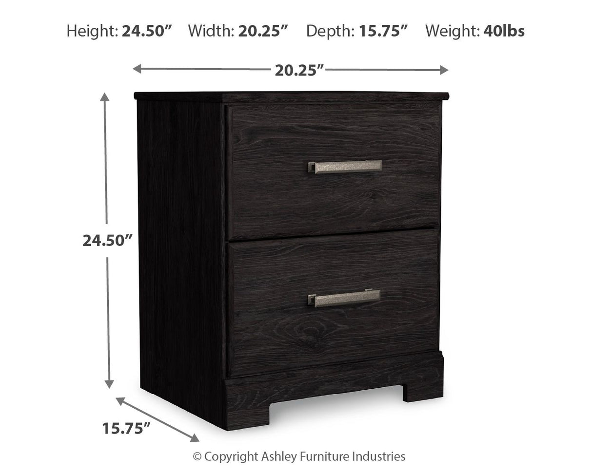 Belachime - Charcoal - Two Drawer Night Stand by Signature Design by Ashley® | Bel Furniture
