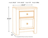 Paxberry - Whitewash - Two Drawer Night Stand by Signature Design by Ashley® | Bel Furniture