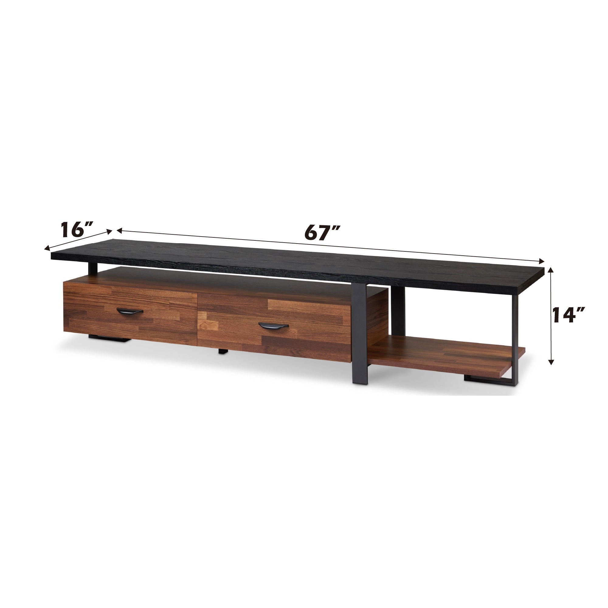 Elling - TV Stand - Walnut / Black