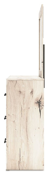 Lawroy - Light Natural - Dresser And Mirror by Benchcraft® | Bel Furniture