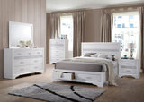 Miranda - Storage Bedroom Set White 5 Pc. Bed, Nightstand, Dresser, Mirror, Chest Queen by CoasterEveryday | Bel Furniture