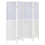 Mattison - 4-Panel Room Divider Folding Shoji Screen White by Coaster Fine Furniture | Bel Furniture