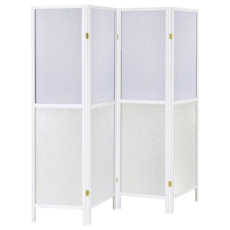 Mattison - 4-Panel Room Divider Folding Shoji Screen White by Coaster Fine Furniture | Bel Furniture