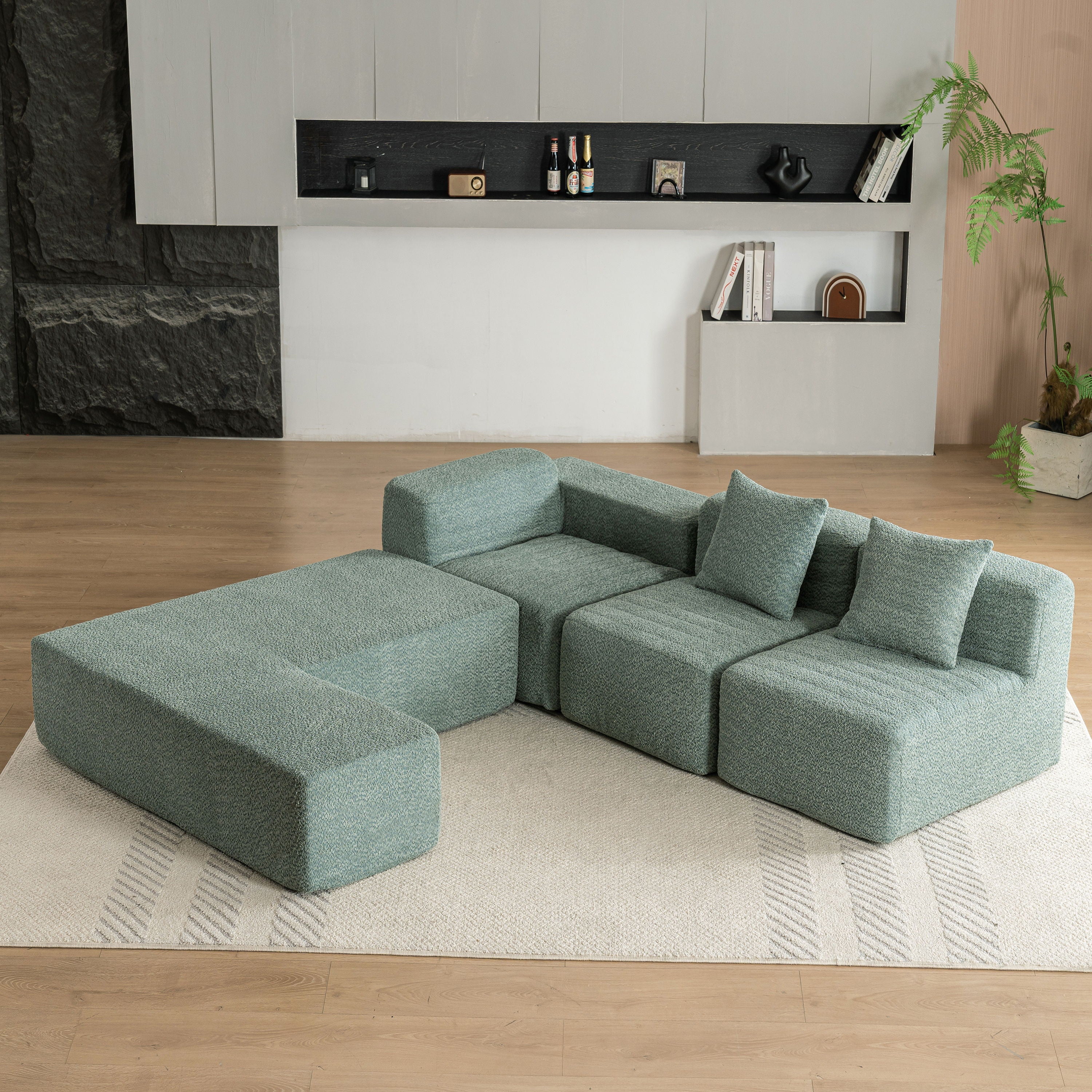 Sectional Sofa Full-Compressed Sofa Couch Free-Combined Sofa For Living Room