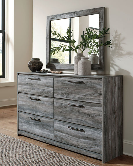 Baystorm - Six Smooth Drawer Dresser Gray Dresser & Mirror by Signature Design by Ashley® | Bel Furniture