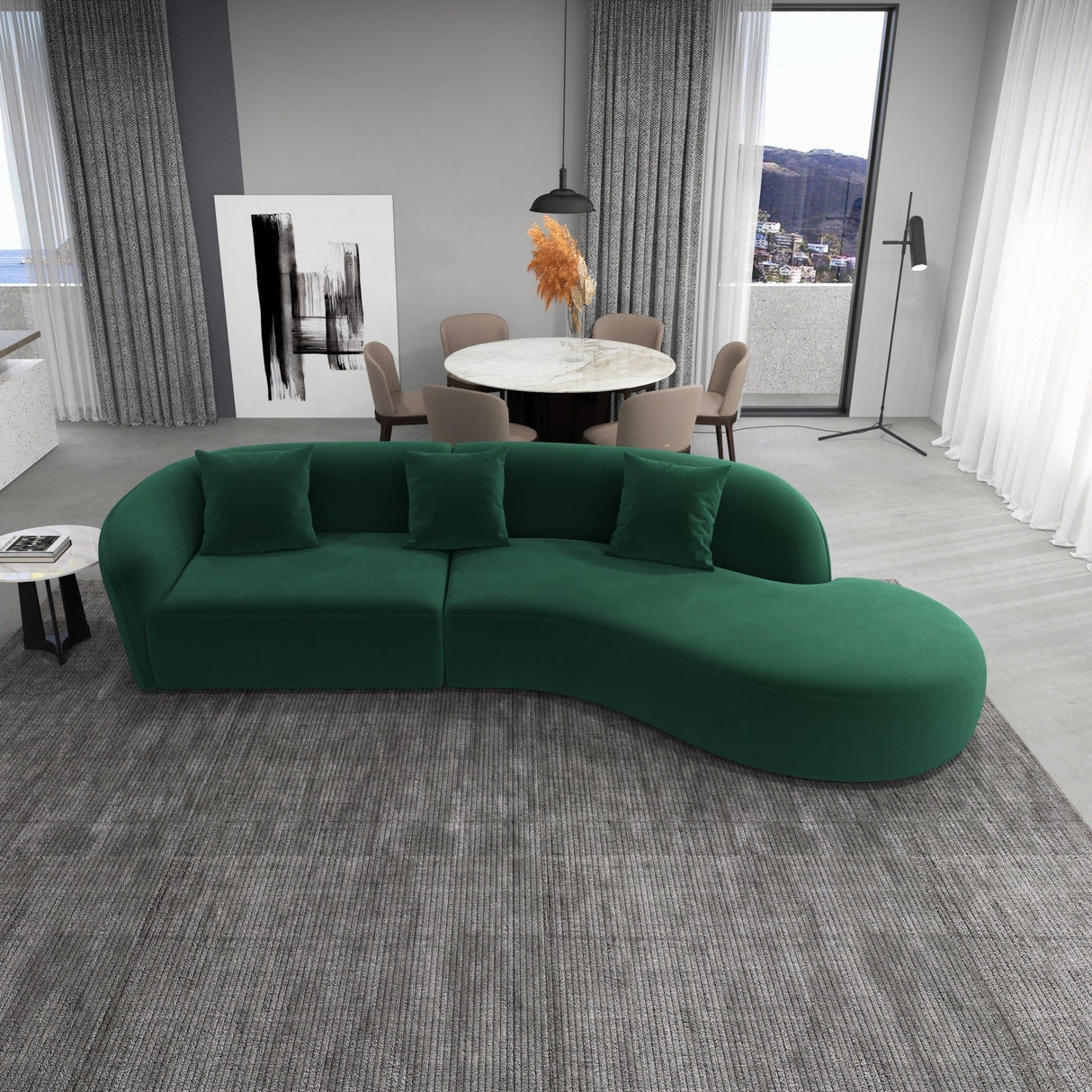 Elijah - Japandi Style Curvy Sectional Sofa