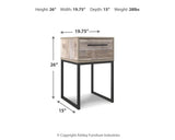 Neilsville - One Drawer Night Stand - Vinyl-Wrapped - Whitewash
