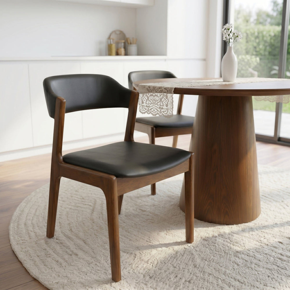Enzo - Dining Chair (Set of 2) - Black / Brown