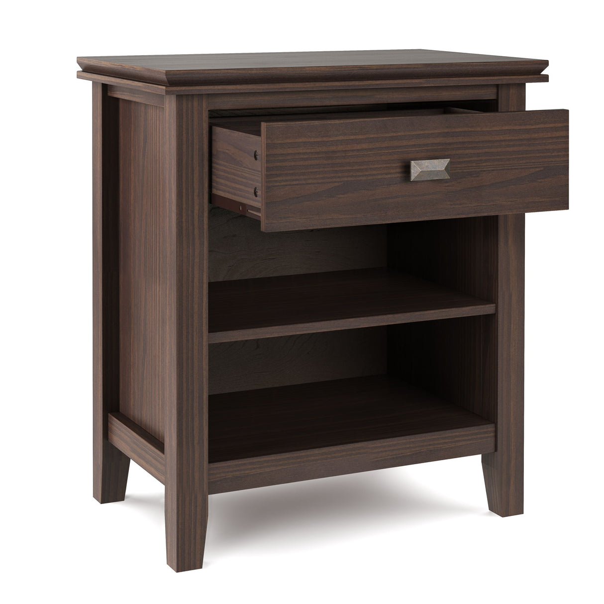 Artisan - Bedside Table - Warm Walnut Brown by Simpli-Home | Bel Furniture