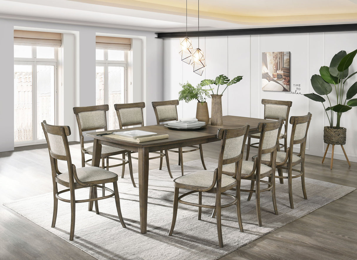 Bistro - Dining Table With Off White Fabric Dining Chairs by Lilola Home | Bel Furniture
