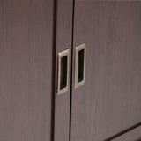 Draper - Mid Century Low Storage Cabinet - Medium Auburn Brown by Simpli-Home | Bel Furniture