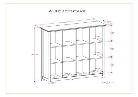 Amherst - Cube Storage Bookcase by Simpli-Home | Bel Furniture