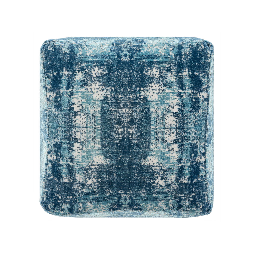 Polyester Blend Ottoman - Blue