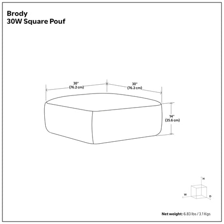 Brody - Large Square, Coffee Table Pouf - view 25