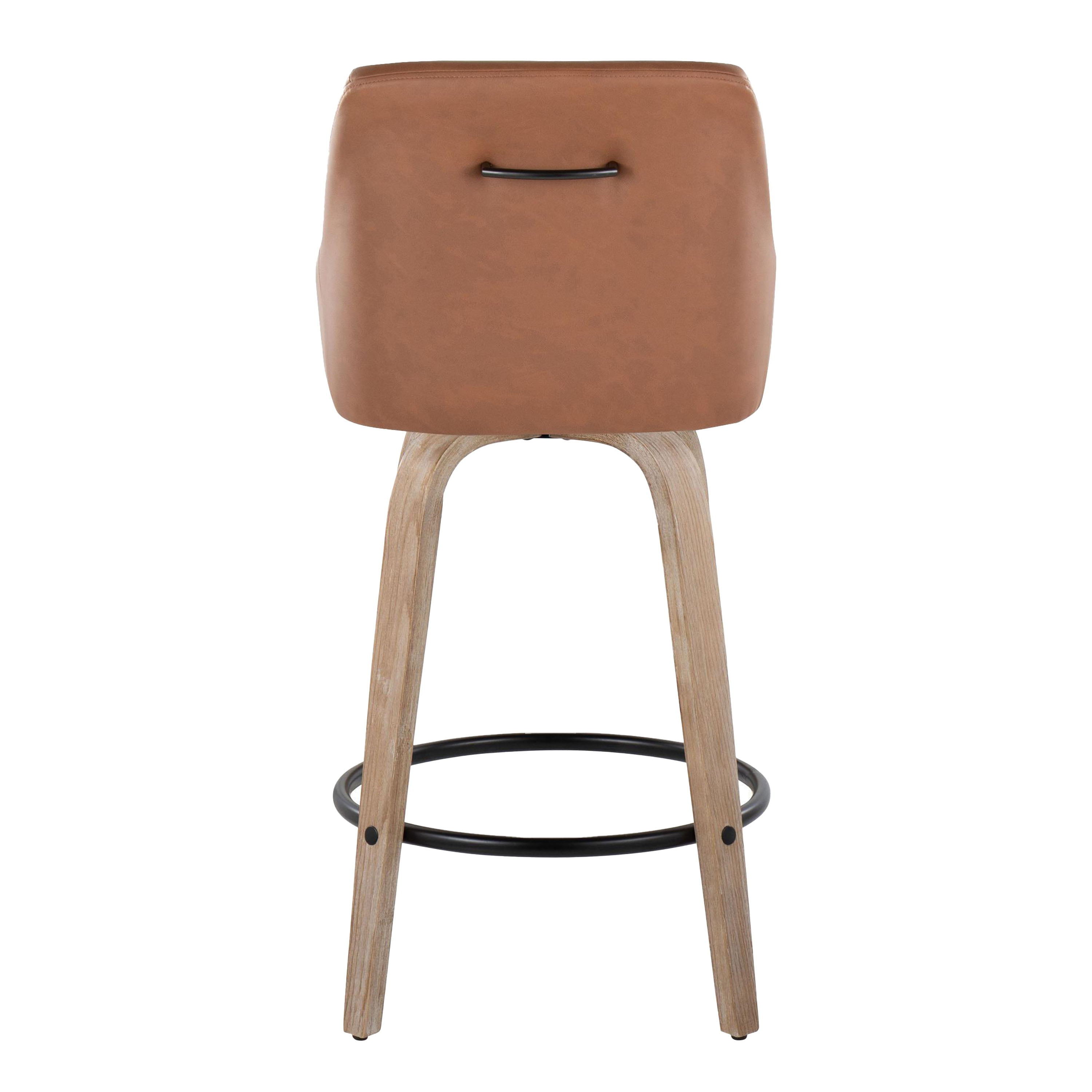 Hannah - Transitional Fixed Height Counter Stool With Swivel With Round Footrest (Set of 2)