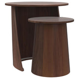 Yency - 2 Piece Round - Mango Wood Nesting Table Set - Dark Brown by Coaster Fine Furniture | Bel Furniture