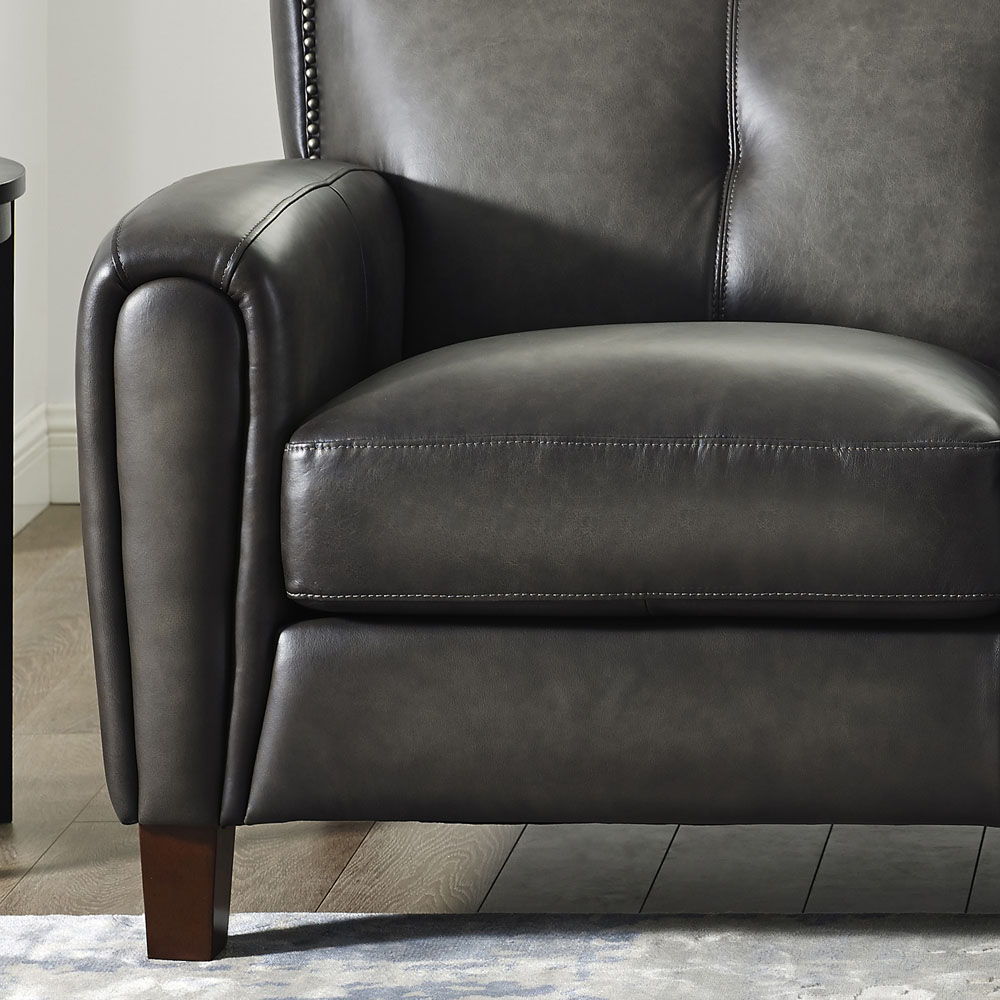 Weldon - Leather Loveseat - Gun Ash