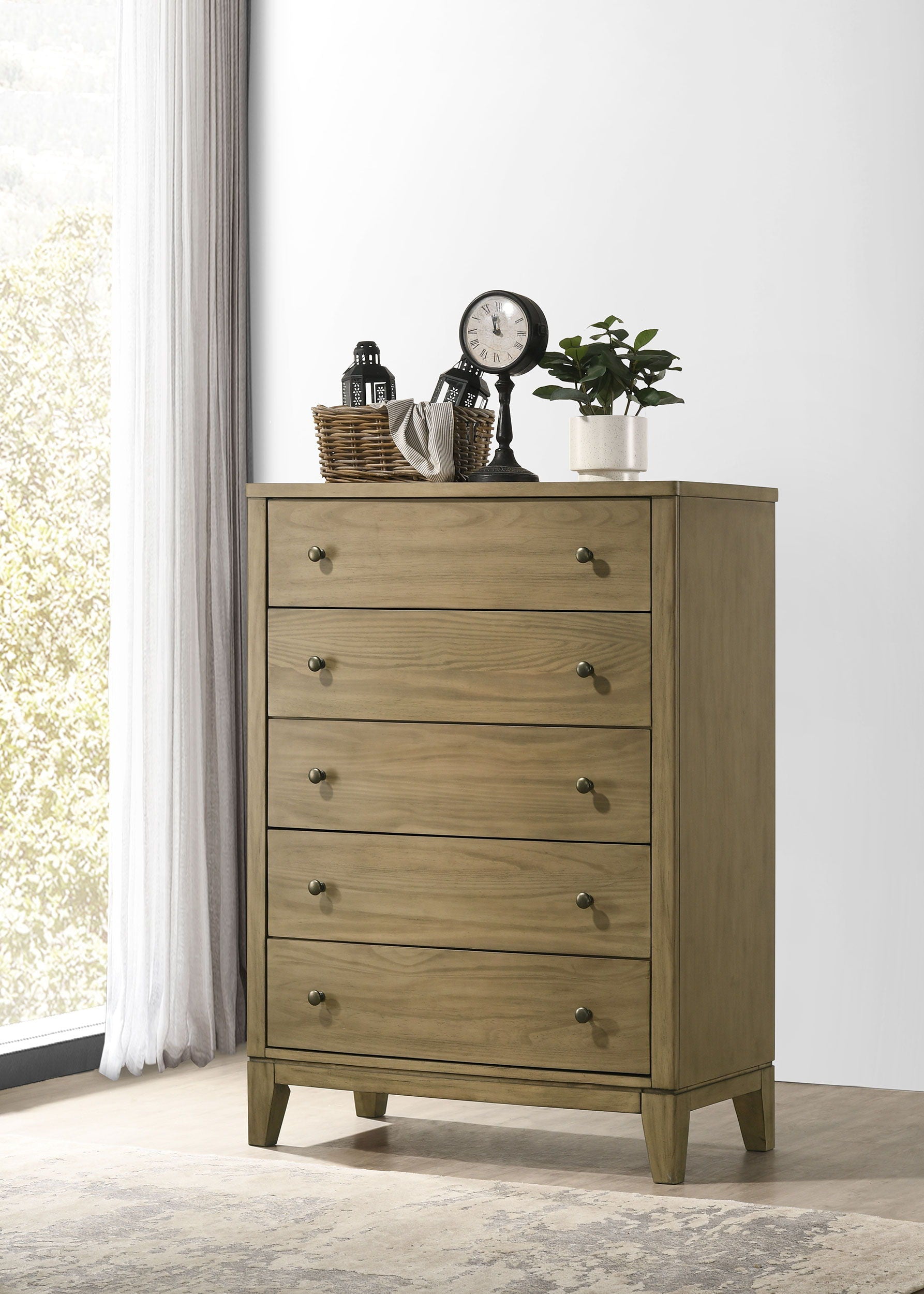 Granada - 5-Drawer Bedroom Chest Of Drawers - Natural Pine