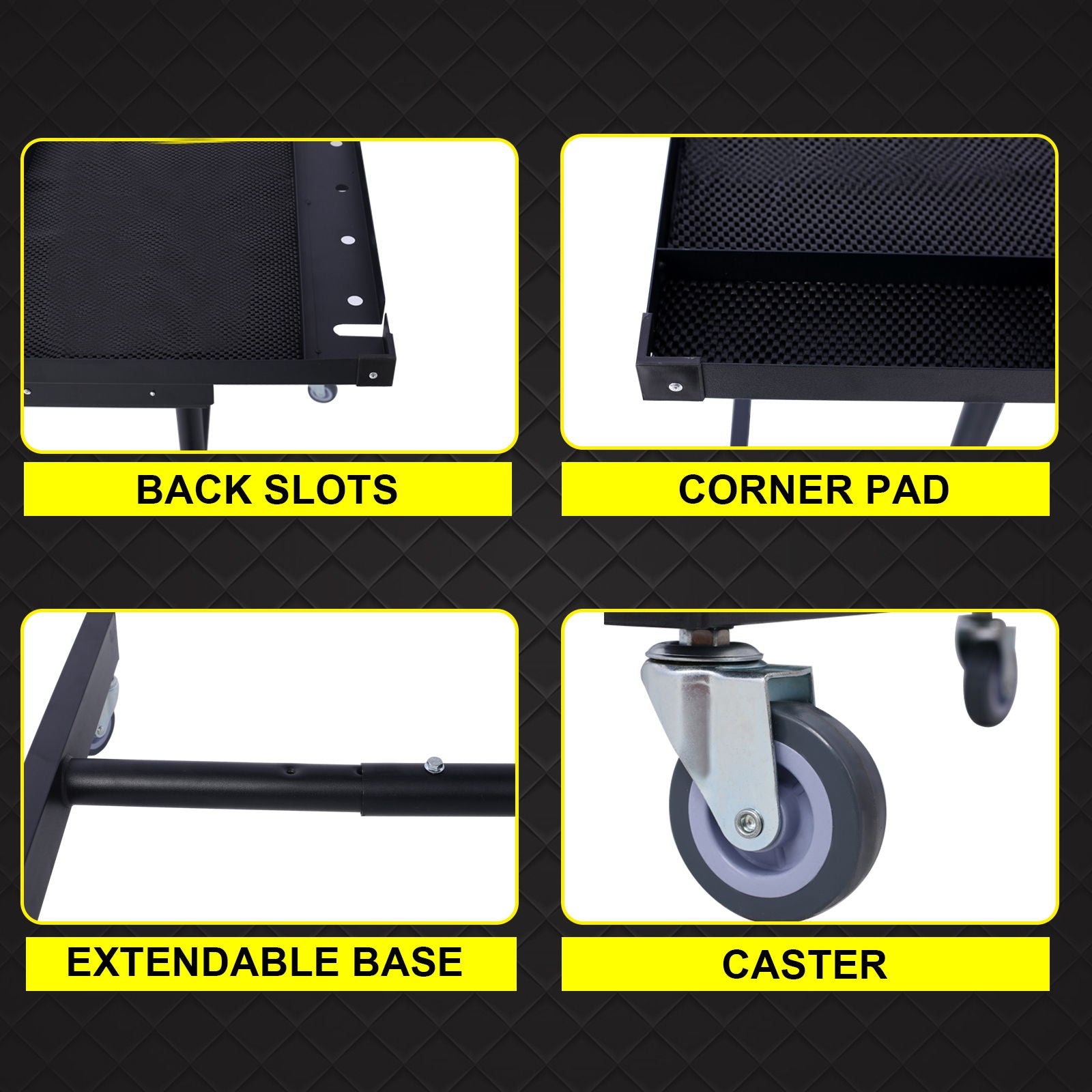 Adjustable Tear Down Work Table With Drawer For Garages, Repair Shops, And Diy, Portable, (4) 2.5" Swivel Casters, 220 Pound Capacity, Rubber Corners, Heavy Duty Steel