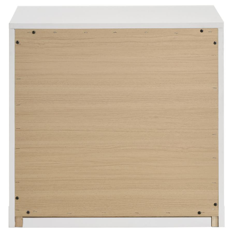 Ines - 2-Drawer Nightstand Bedside Table - White High Gloss