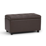 Cosmopolitan - Storage Ottoman - Chocolate Brown by Simpli-Home | Bel Furniture