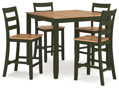 Gesthaven - Dining Room Counter Table Set Green 5 Pc. Table, 4 Chairs by Signature Design by Ashley® | Bel Furniture