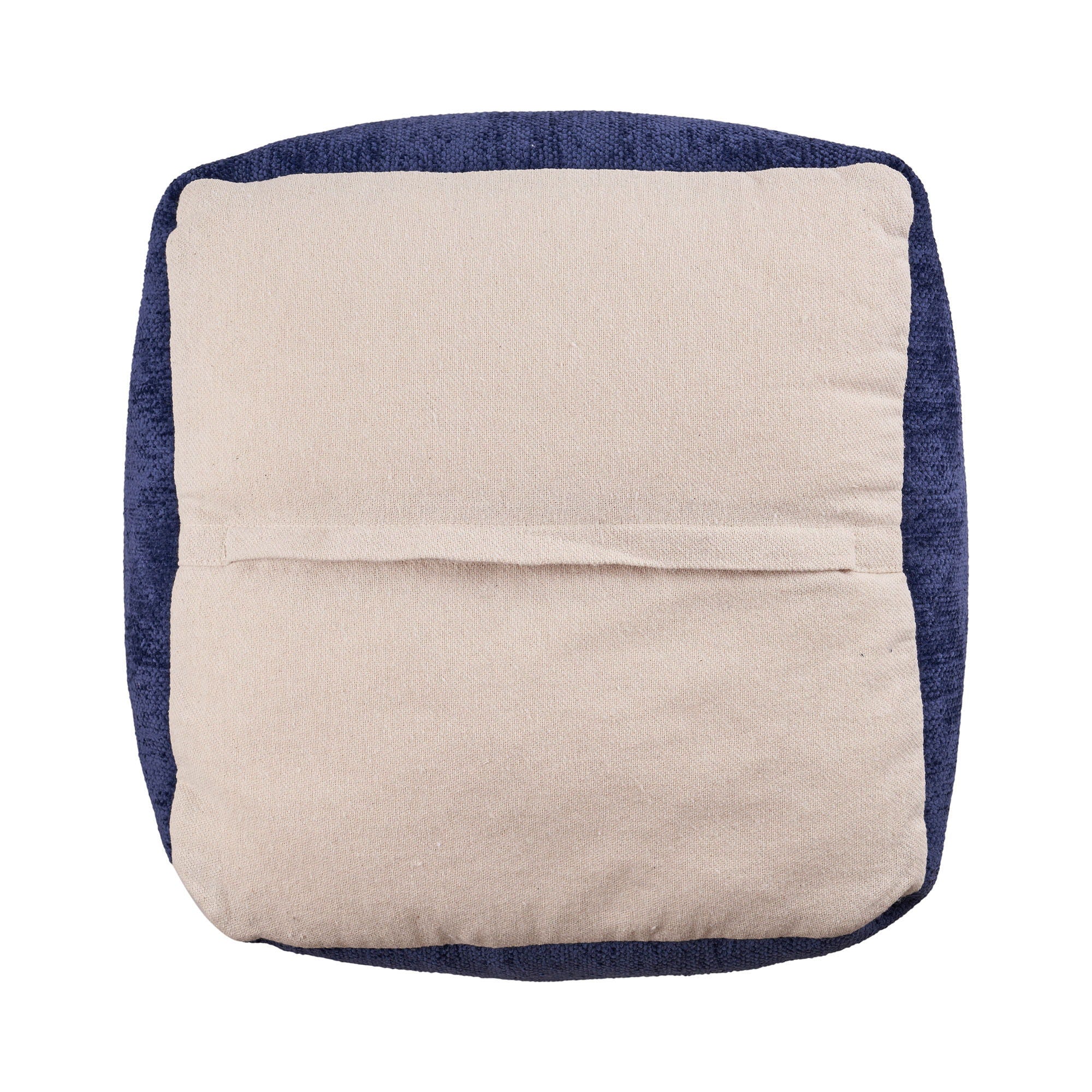 Chenille, Cube Pouf Ottoman - Blue