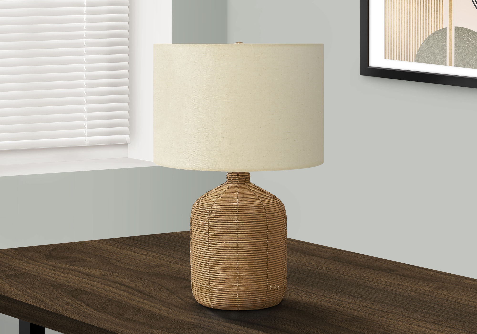 Lighting, Table Lamp, Rattan, Modern