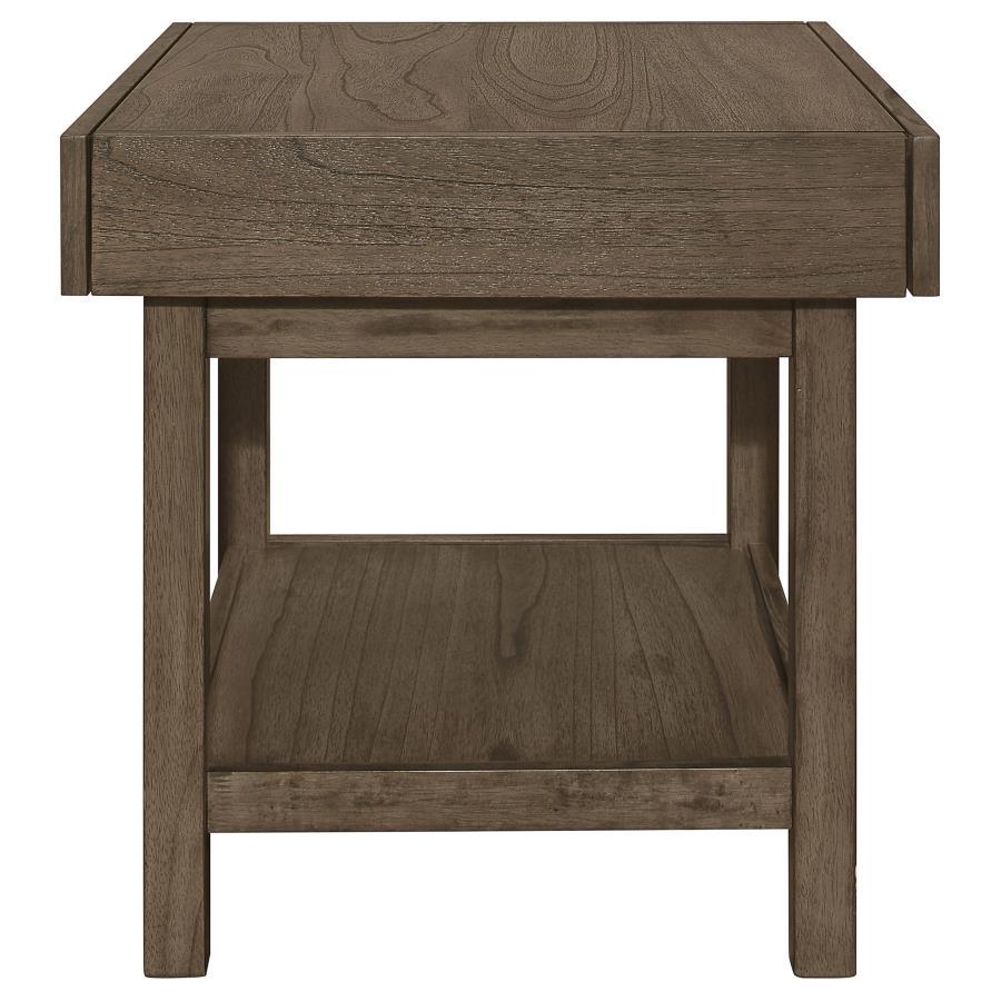 Owen - Rectangle End Table With Shelf - Brown