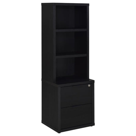 Westpark - 3-Shelf Bookcase USB And Lockable Drawer Black by Coaster Fine Furniture | Bel Furniture
