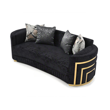 Soledad - Sofa With Upholstery And Hued Accents - Black - view 5
