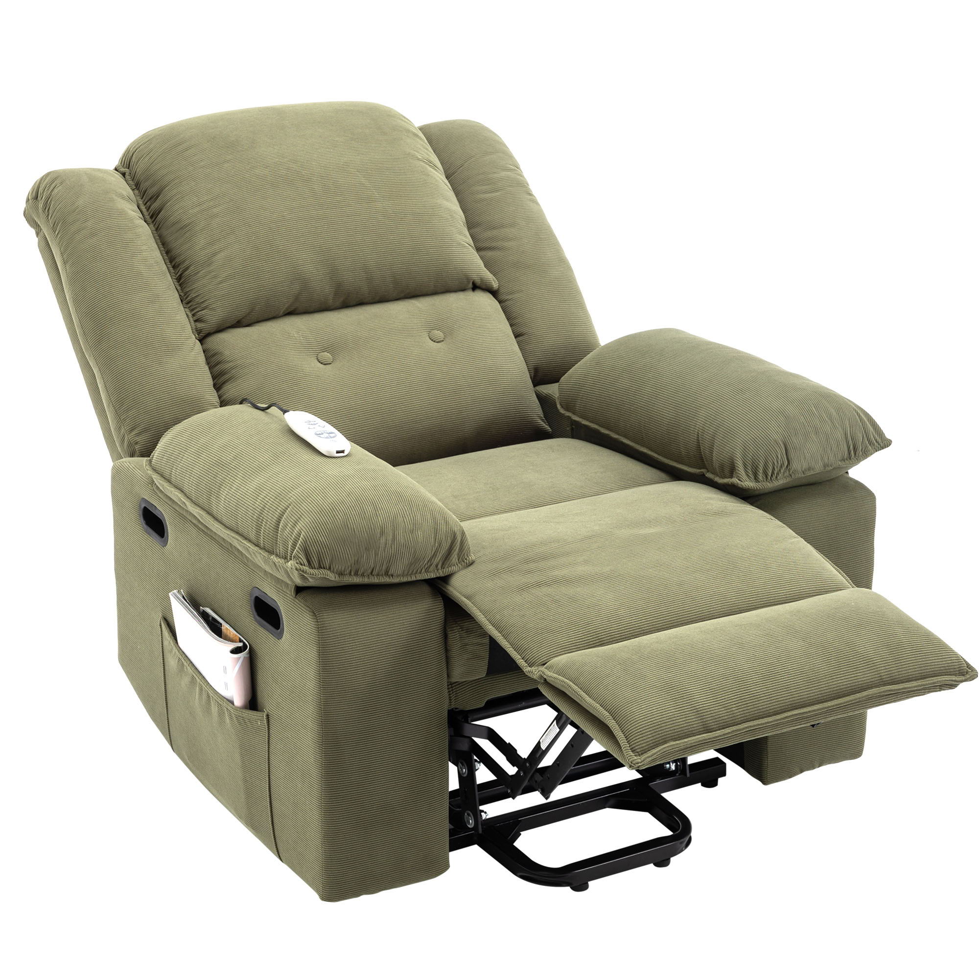 Massage Recliner, Power Lift Chair For Elderly With Adjustable Massage And Heating Function, Recliner Chair With Infinite Position And Side Pocket For Living Room