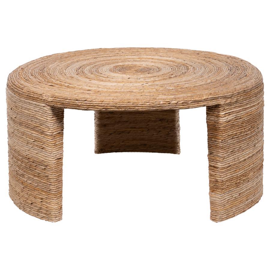 Artina - Woven Rattan Round Coffee Table - Natural