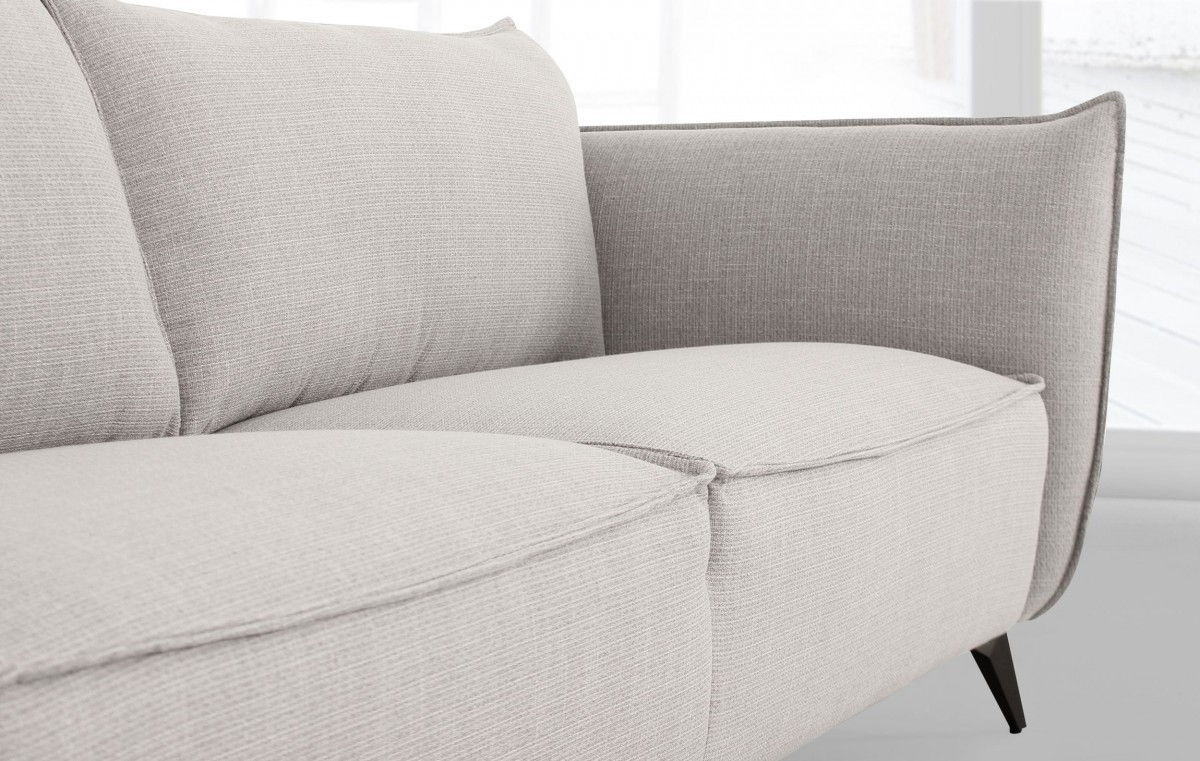 Sofa With Black Legs - Gray