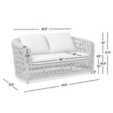 Everly - Frame Barrel Deep Seating Patio Loveseat Sofa Axroma Olefin - Oat Beige by Jennifer Taylor Home | Bel Furniture