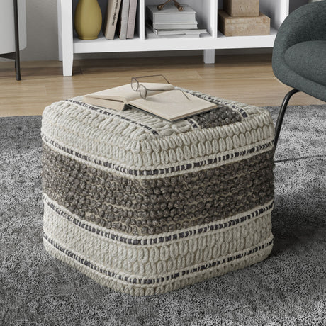 Grady - Handcrafted Square Pouf - view 19