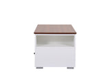 Luna - Coffee Table With Walnut Finish Lift Top, 2 Drawers, And 2 Shelves - White And Brown by Lilola Home | Bel Furniture