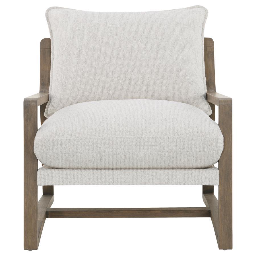 Geneva - Boucle Upholstered Wood Arm Accent Chair - Sand by Coaster Fine Furniture | Bel Furniture