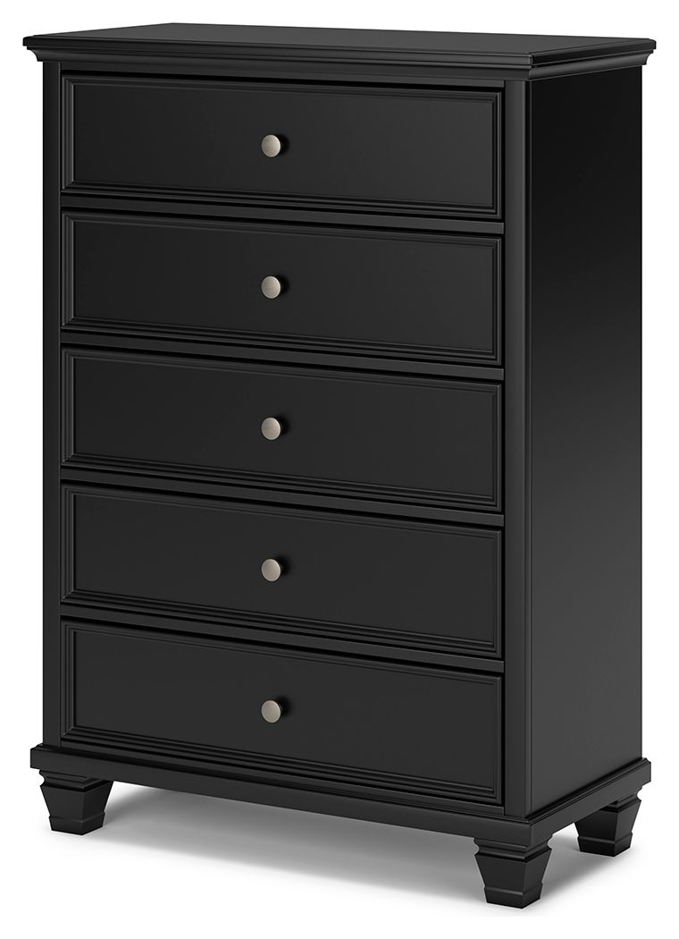 Lanolee - Black - Five Drawer Chest by Signature Design by Ashley® | Bel Furniture