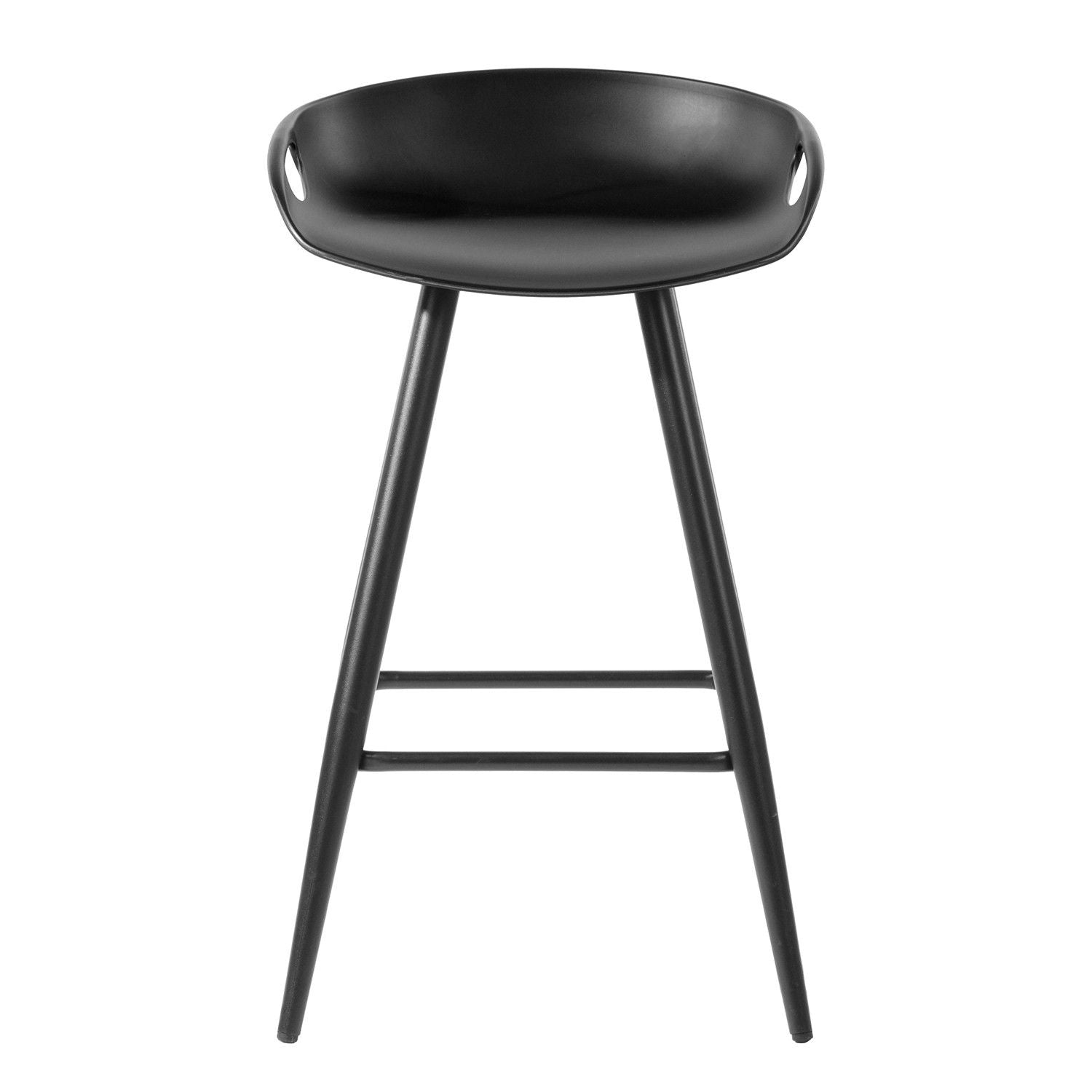 Steel Backless Counter Height Bar Chairs (Set of 2) - Black