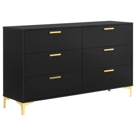 Kendall - 6-Drawer Dresser Black by CoasterEveryday | Bel Furniture