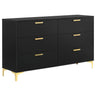Kendall - 6-Drawer Dresser Black by CoasterEveryday | Bel Furniture