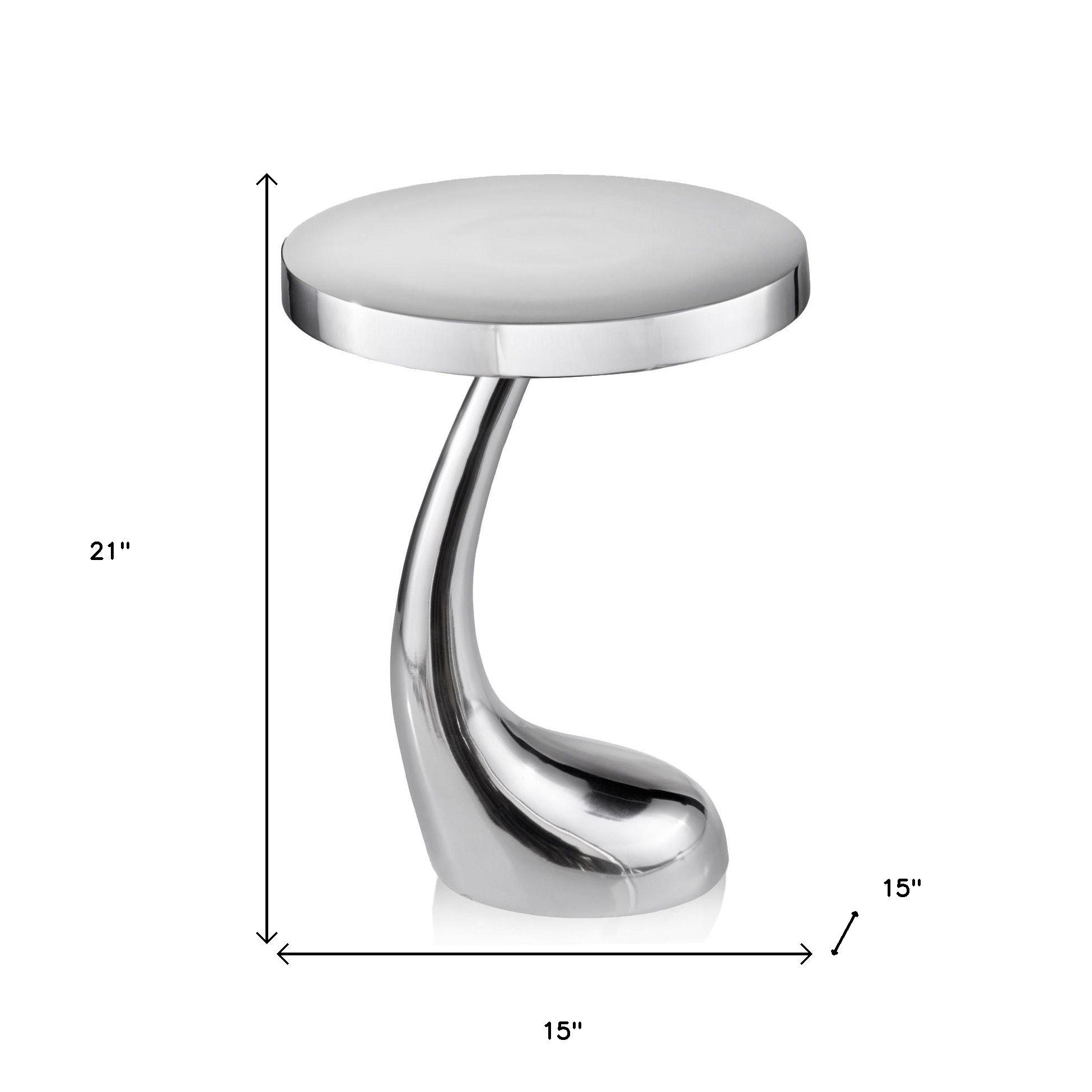 Round End Table - Silver